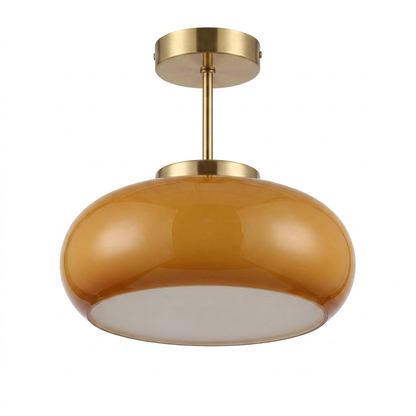 Marlowe semi flush mount on white background