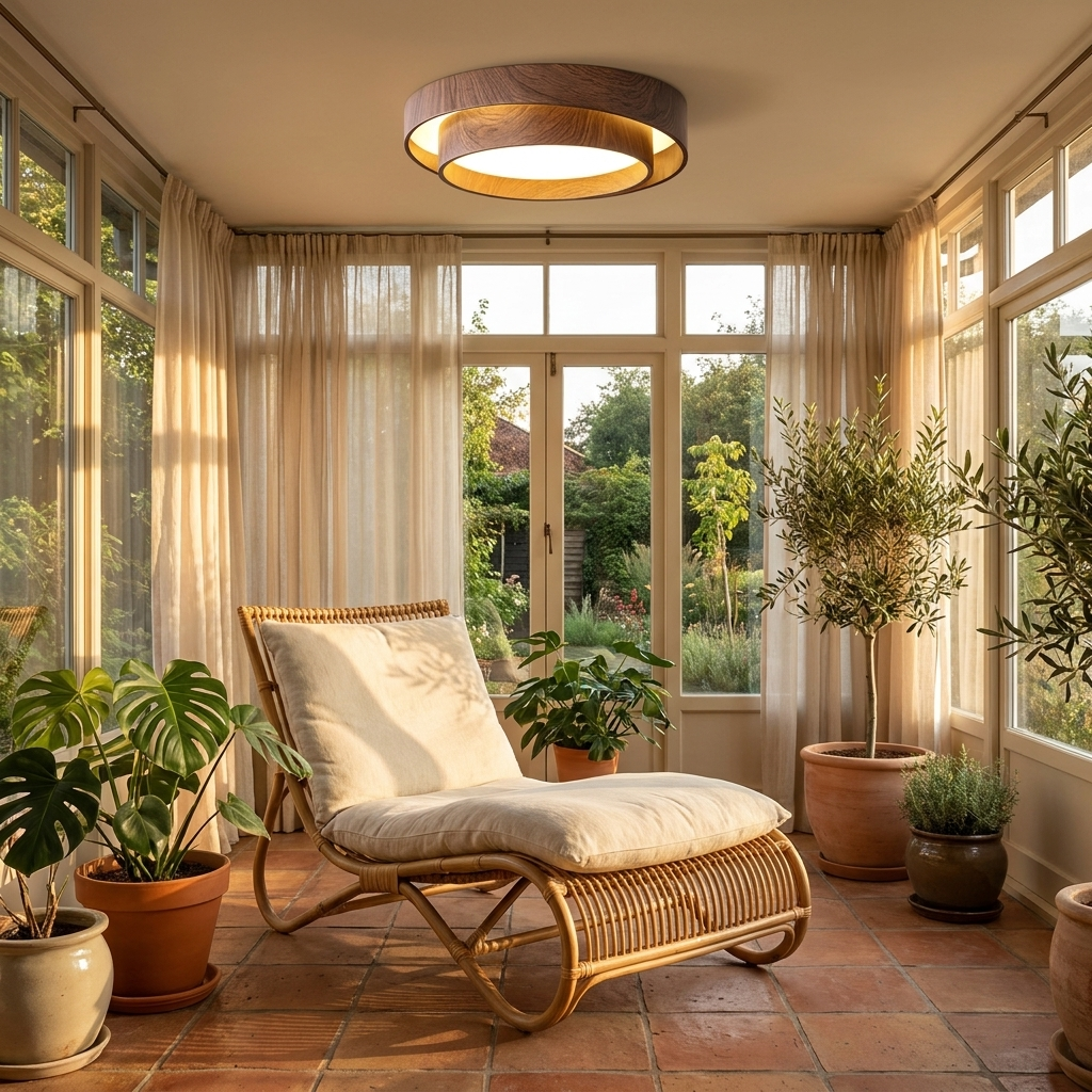 Sereno ceiling lamp in a sunroom