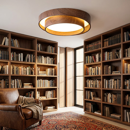 Sereno ceiling lamp in a home library