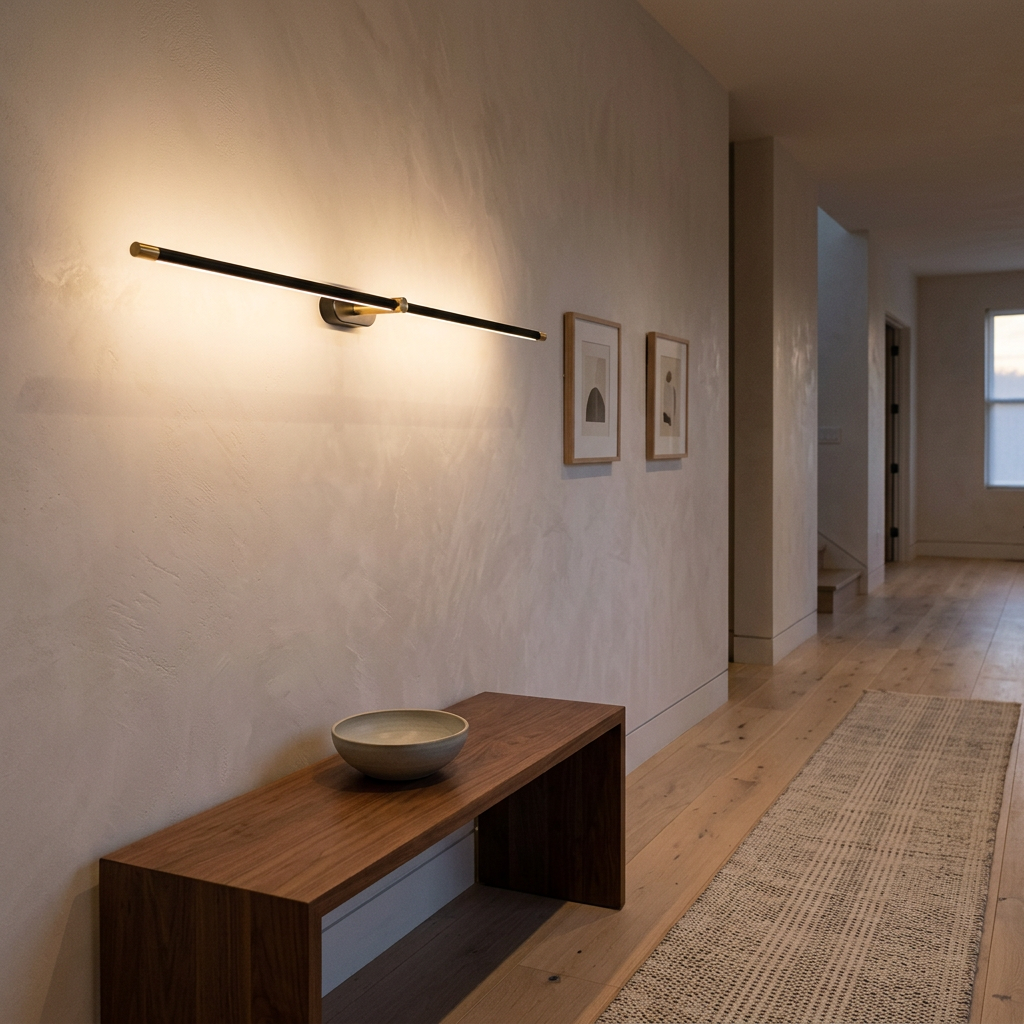 Skyla linear wall lamp in a hallway