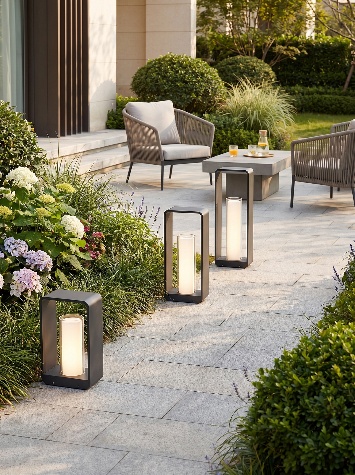 Modern Minimalist Square Frame Stainless Steel Acrylic LED Waterproof Lawn Landscape Light For Outdoor Patio image with text 3
