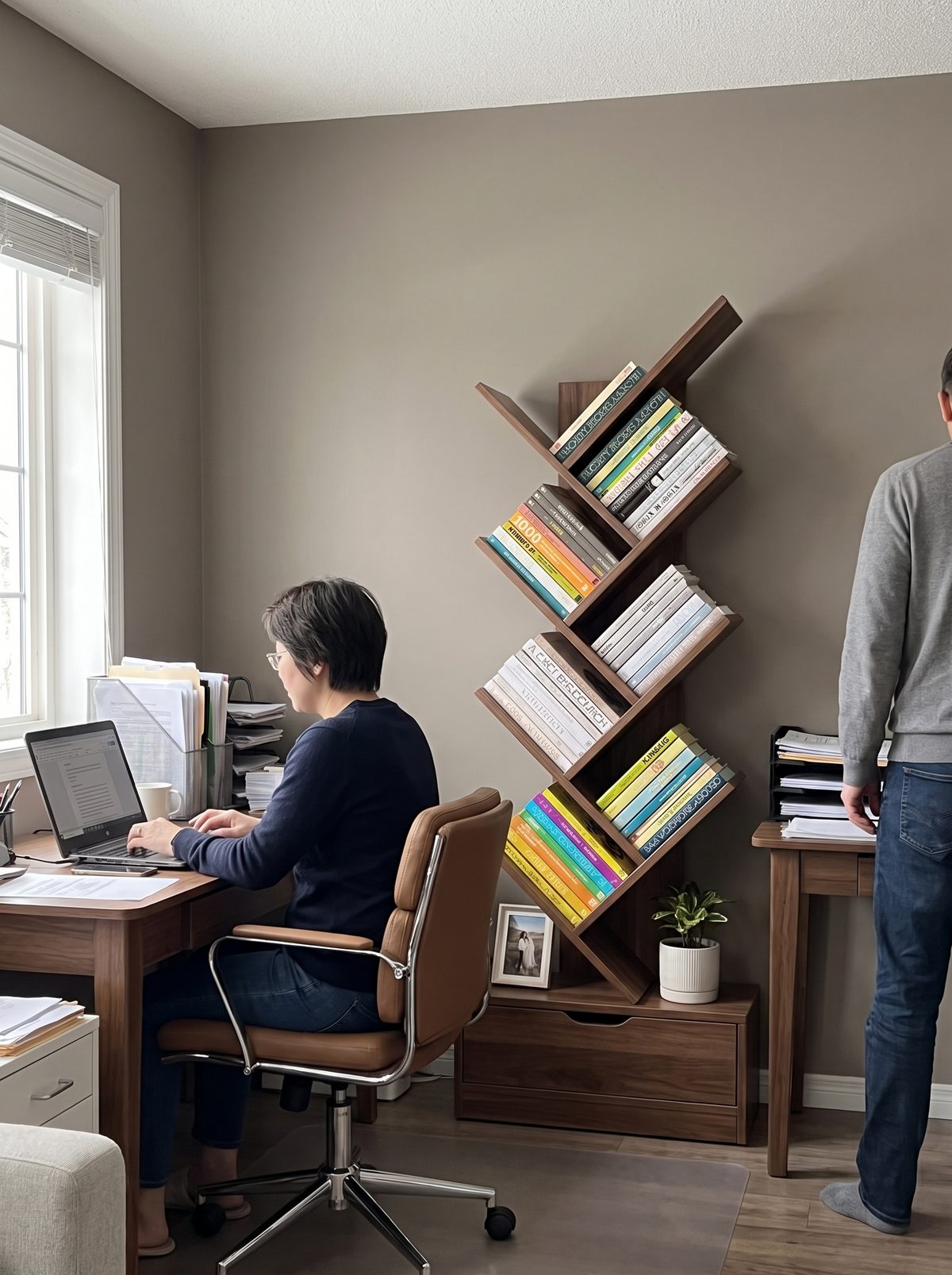 Contemporary Creative Rectangular Eco-Friendly Board 6/8/10/12 Tier Bookshelves For Home Office image with text 2