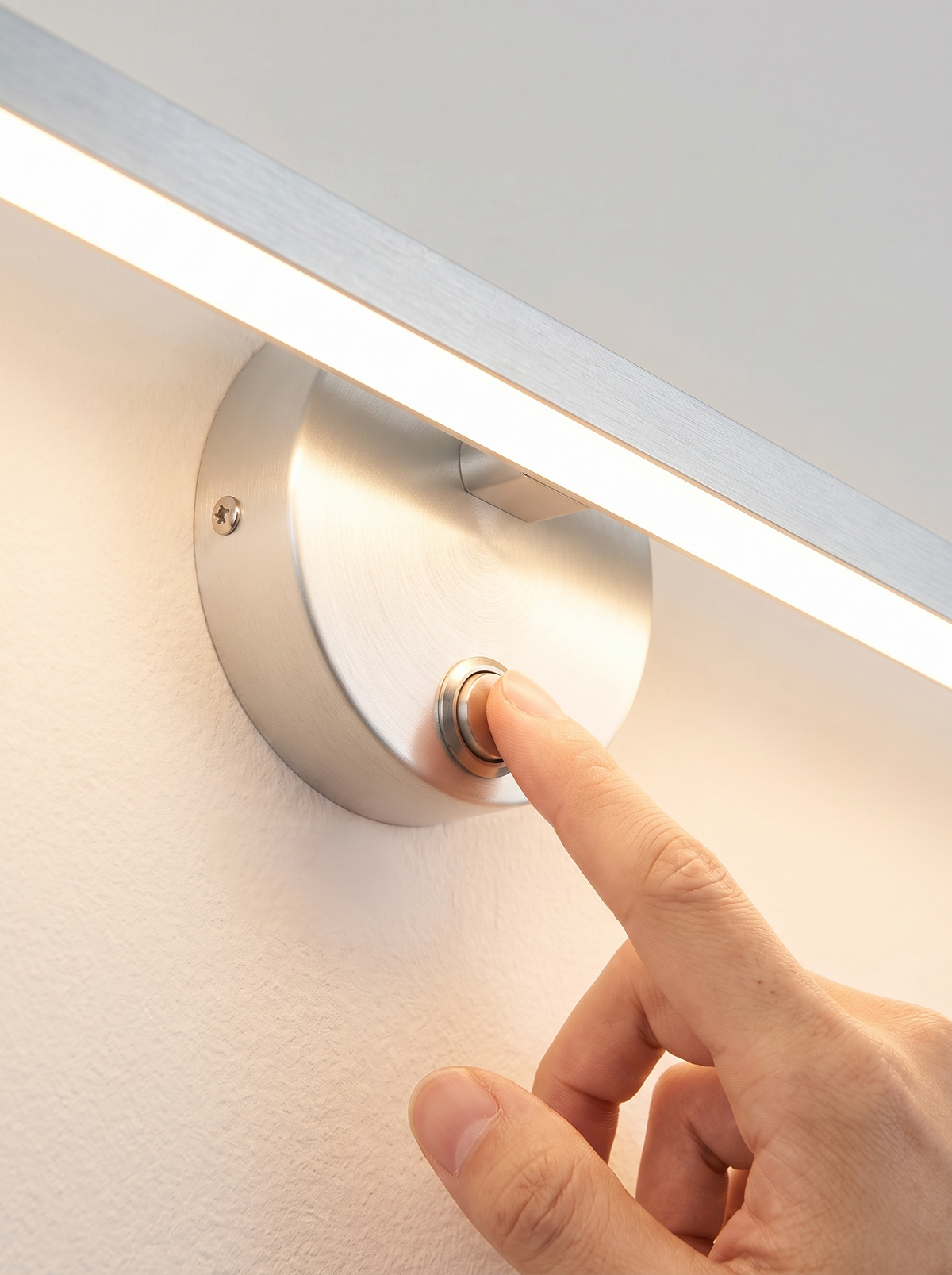 Nordic Minimalist Aluminum Long Bar Switch LED Mirror Wall Sconce Lamp image 1