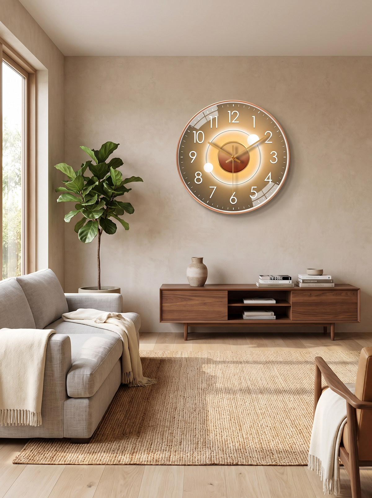 Silent Wall Clock Minimalist Quiet Timepiece image 3