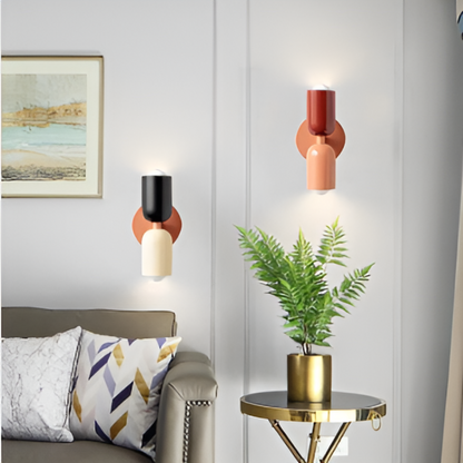 Duetto | Two Tone Up and Down Wall Lamp, Colorful Dual Glow Wall Sconce in Ten Color Combos, Hardwired