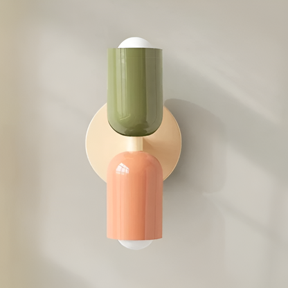 Duetto | Two Tone Up and Down Wall Lamp, Colorful Dual Glow Wall Sconce in Ten Color Combos, Hardwired