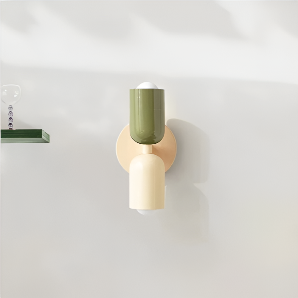 Duetto | Two Tone Up and Down Wall Lamp, Colorful Dual Glow Wall Sconce in Ten Color Combos, Hardwired