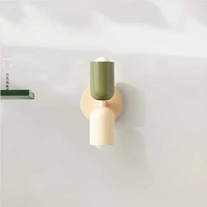 Duetto | Two Tone Up and Down Wall Lamp, Colorful Dual Glow Wall Sconce in Ten Color Combos, Hardwired