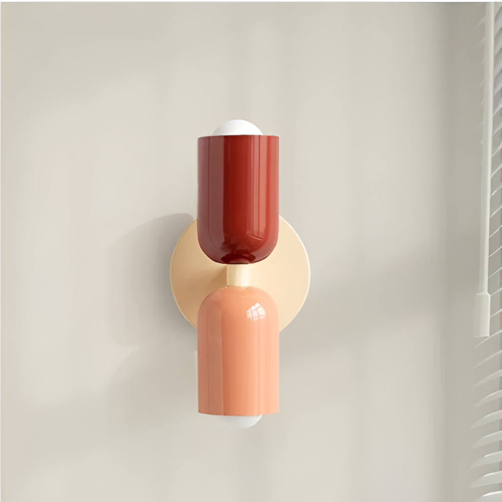 Duetto | Two Tone Up and Down Wall Lamp, Colorful Dual Glow Wall Sconce in Ten Color Combos, Hardwired